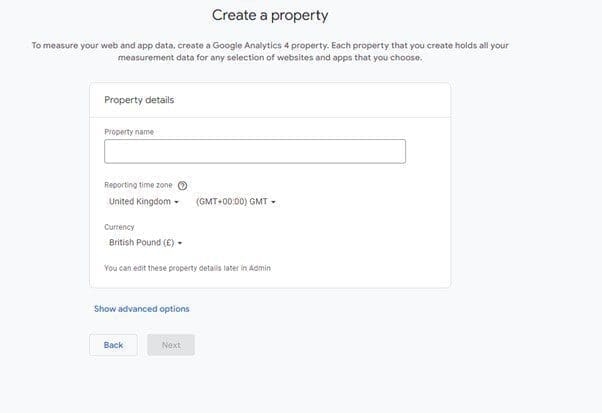 Setting up your analytical property